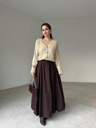 TİNA Balon Etek 5097 - Acı Kahve - 1