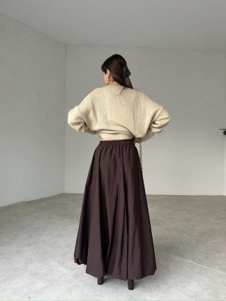 TİNA Balon Etek 5097 - Acı Kahve - 3