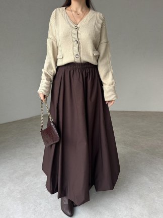 TİNA Balon Etek 5097 - Acı Kahve - 2