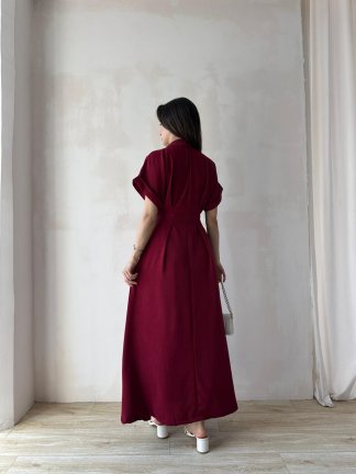 TİTA Maxi Elbise 4736 - Bordo - 3