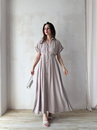 TİTA Maxi Elbise 4736 - Bej - 2