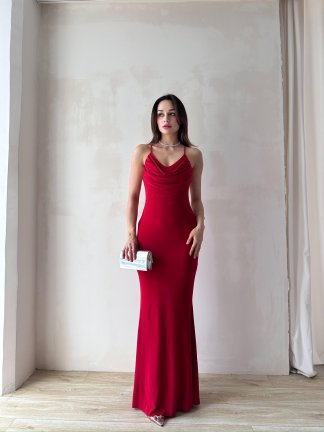 TOKYO Maxi Elbise 5748 - Kırmızı - 3