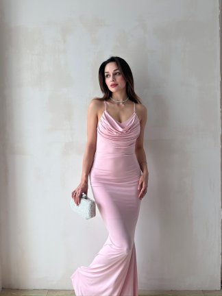 TOKYO Maxi Elbise 5748 - Pudra 