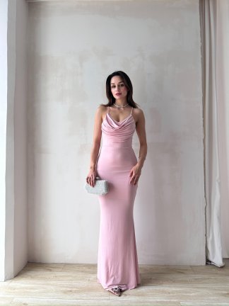 TOKYO Maxi Elbise 5748 - Pudra - 2