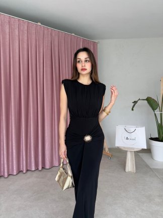 TOM Maxi Elbise 8843 - Siyah - 1