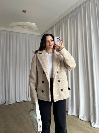 TOMRİS Kısa Kaban 8789 - Krem 