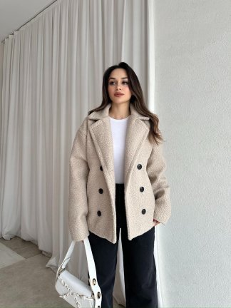 TOMRİS Kısa Kaban 8789 - Krem - 3