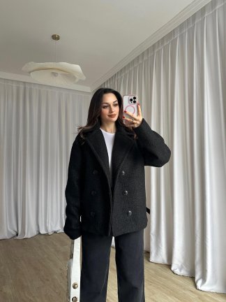 TOMRİS Kısa Kaban 8789 - Siyah 