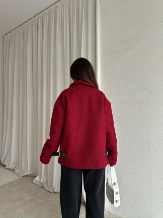 TOMRİS Kısa Kaşe Kaban 8789 - Bordo - 2