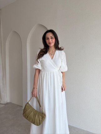  TORİNO Midi Elbise 8992 - Beyaz - 2