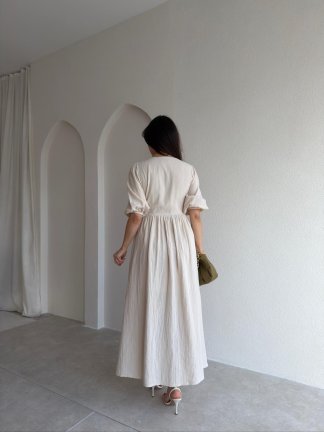 TORİNO Midi Elbise 8992 - Krem - 3