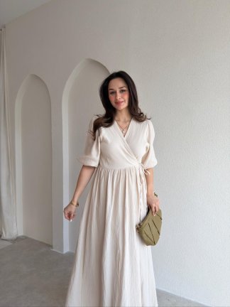 TORİNO Midi Elbise 8992 - Krem - 2