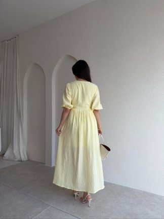 TORİNO Midi Elbise 8992 - Sarı - 3
