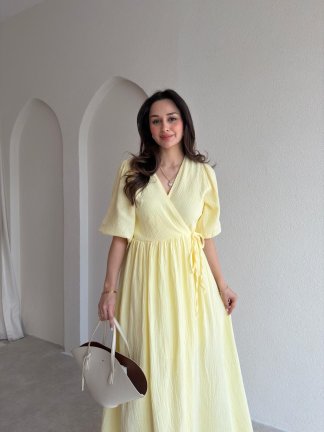 TORİNO Midi Elbise 8992 - Sarı - 2