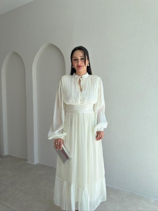 TORY Midi Elbise 6541 - Beyaz - 2