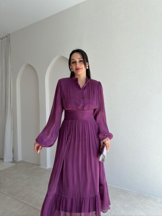 TORY Midi Elbise 6541 - Mor - 2