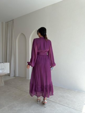 TORY Midi Elbise 6541 - Mor - 3