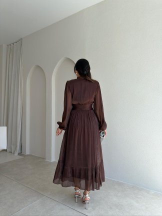 TORY Midi Elbise 6541 - Acı Kahve - 3