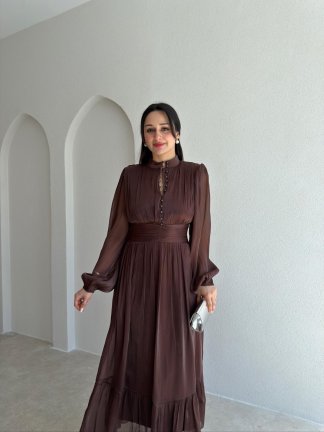 TORY Midi Elbise 6541 - Acı Kahve - 2