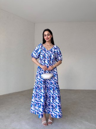 TOWNE Maxi Elbise 4634 - Lacivert - 2