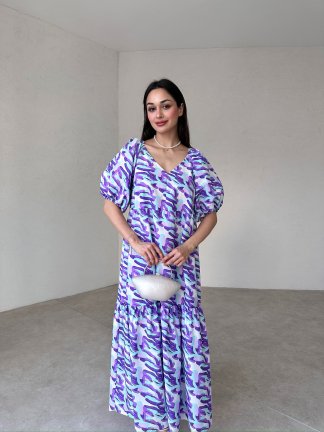 TOWNE Maxi Elbise 4634 - Mor - 2
