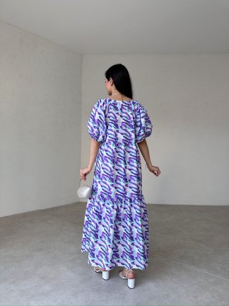 TOWNE Maxi Elbise 4634 - Mor - 3