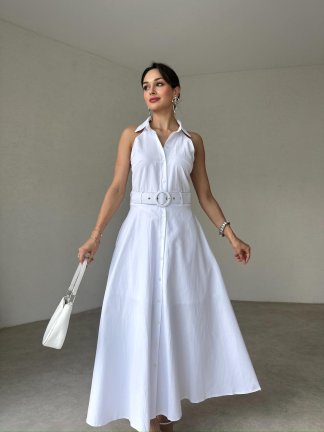 TRANTOW Maxi Elbise 6281 - Beyaz - 1