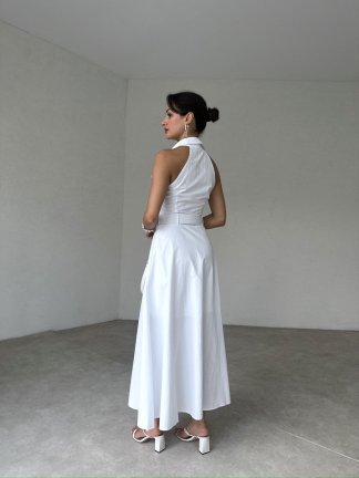 TRANTOW Maxi Elbise 6281 - Beyaz - 3