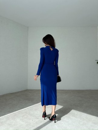 TRELLA Midi Elbise 3498 - Mavi - 3