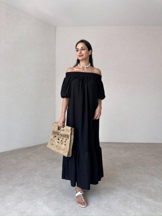 TROVİS Maxi Elbise 3289 - Siyah - 2