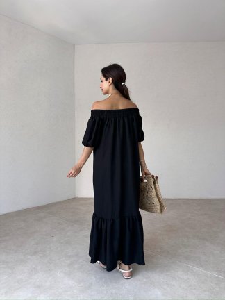 TROVİS Maxi Elbise 3289 - Siyah - 3