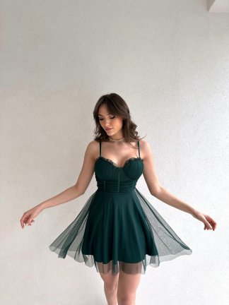 Evita Elbise - Yeşil - 1
