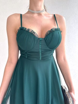 Evita Elbise - Yeşil - 4