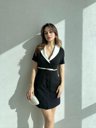 TULİP Mini Elbise 7566 - Siyah - 1