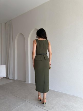 TURTLE Midi Elbise 5516 - Haki - 3