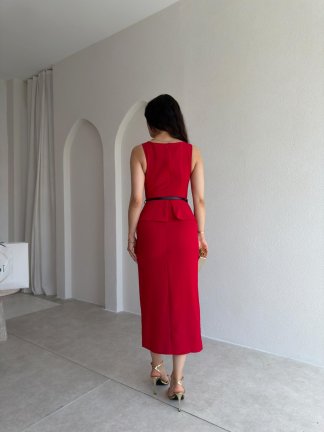TURTLE Midi Elbise 5516 - Kırmızı - 3