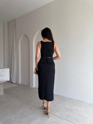 TURTLE Midi Elbise 5516 - Siyah - 3