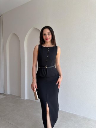 TURTLE Midi Elbise 5516 - Siyah - 2