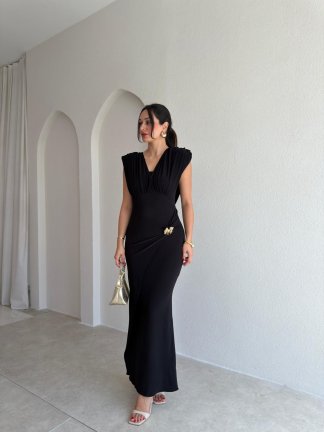 VALE Maxi Elbise 8836 - Siyah - 1