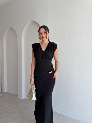 VALE Maxi Elbise 8836 - Siyah - 2