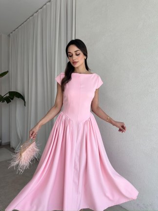 VANESSA Maxi Elbise 7679 - Pembe 