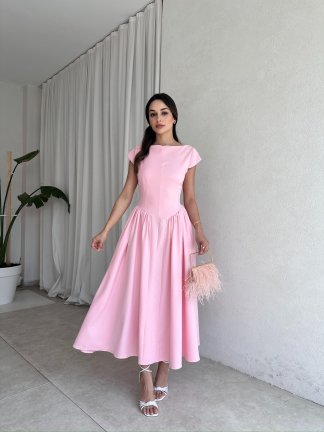 VANESSA Maxi Elbise 7679 - Pembe - 2