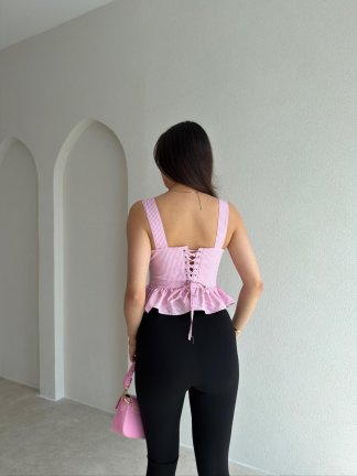 VANİTA Pötikareli Bluz 6883 - Pembe - 3