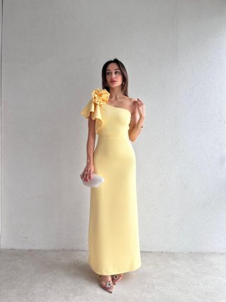 VARGAS Maxi Elbise 6734 - Sarı - 2