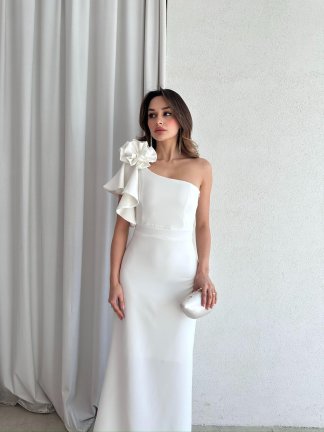 VARGAS Maxi Elbise 6734 - Beyaz 