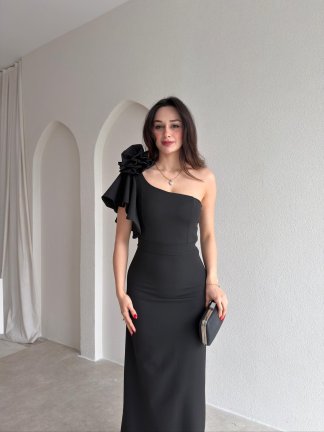  VARGAS Maxi Elbise 6734 - Siyah - 2