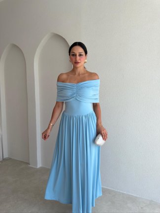 VENDY Midi Elbise 5452 - Bebe Mavisi - 2