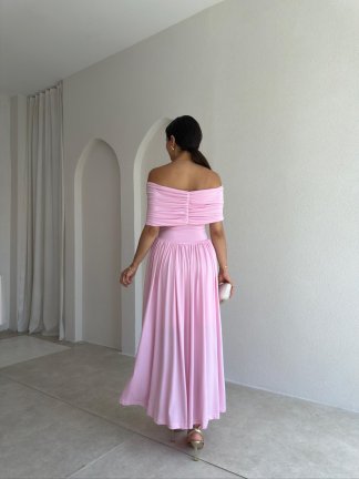 VENDY Midi Elbise 5452 - Pembe - 3