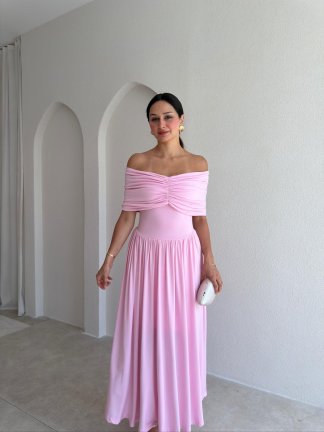VENDY Midi Elbise 5452 - Pembe - 2