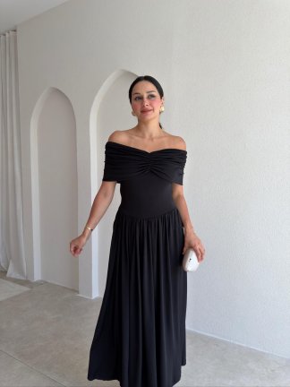VENDY Midi Elbise 5452 - Siyah - 2